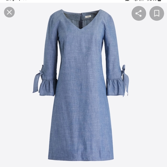 NWT! J.Crew factory chambray ruffle sleeve sheath dress - Picture 7 of 7